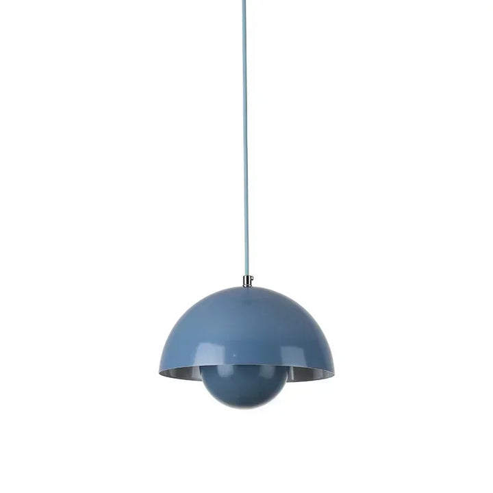Blue pendant lamp on a white background