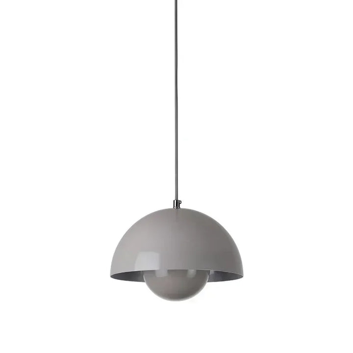 Gray pendant lamp on a white background