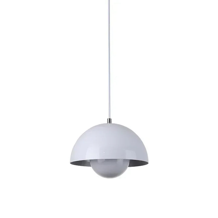 White pendant light on a white background