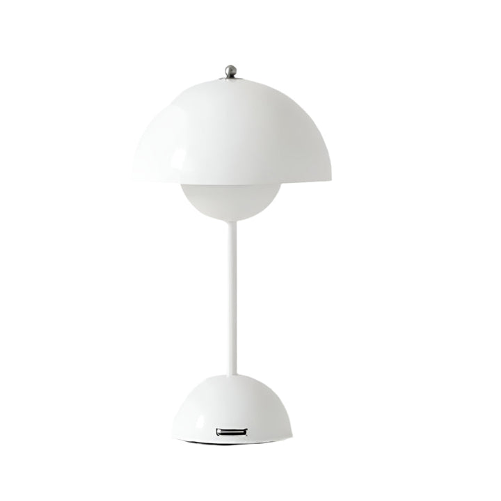 White table lamp with a modern design on a white background