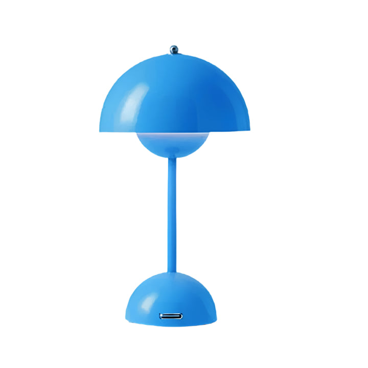 Blue table lamp on a white background