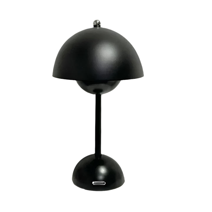 Black table lamp on a white background