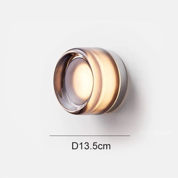 Wall-mounted light fixture with specifications on a white background