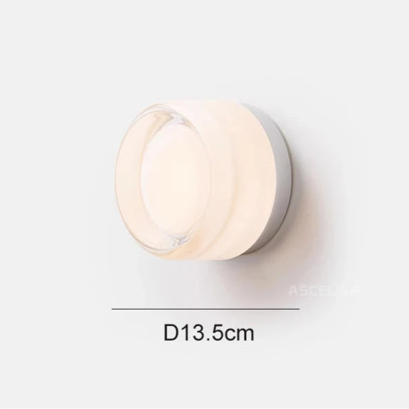 Wall-mounted light fixture with specifications on a white background