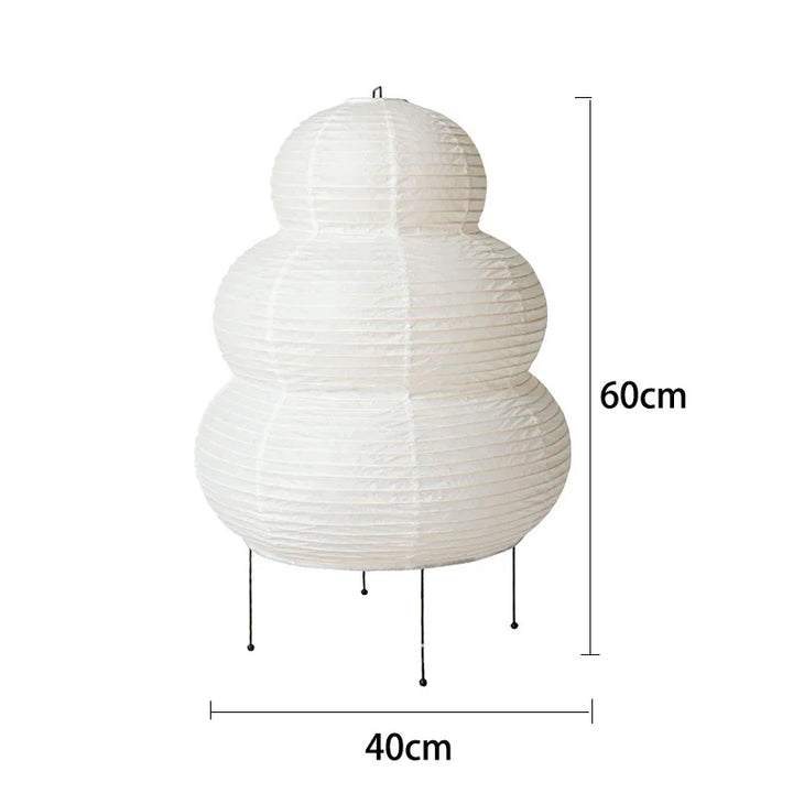 White paper lantern with dimensions on a white background